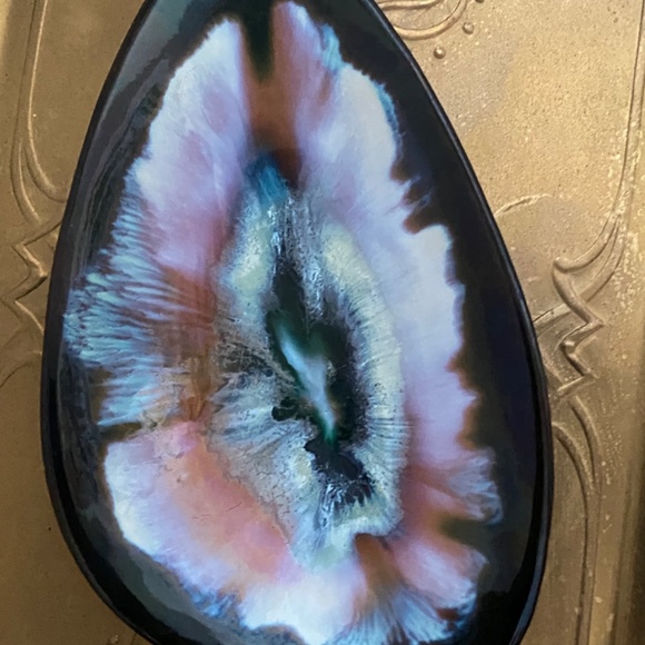 Vintage ccc Canada pottery, Mid-Century Modern Aurora Borealis dish - Picture 6 of 16